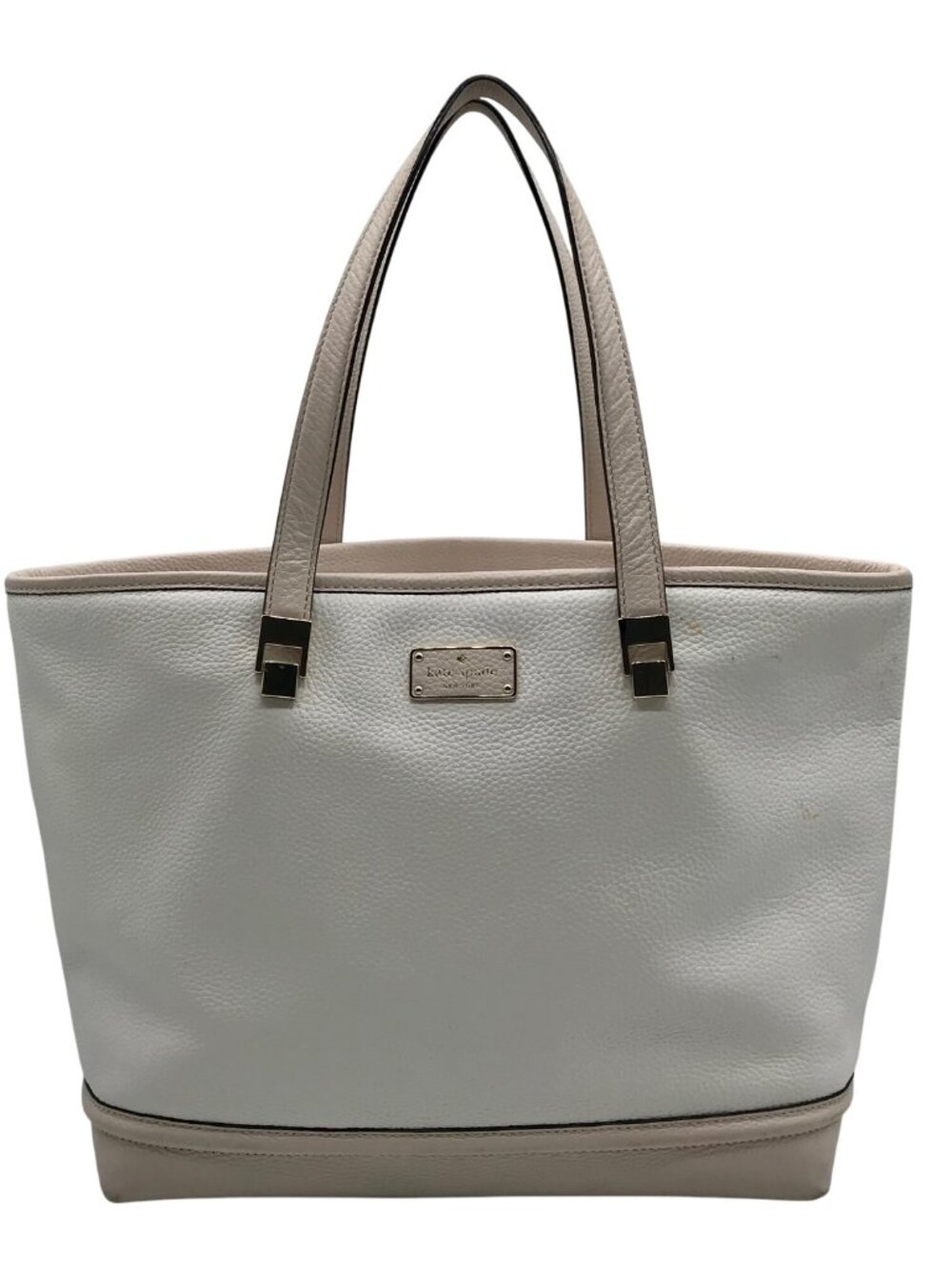 Kate Spade White Pebbled Leather Taren Oliver Street Tote Bag